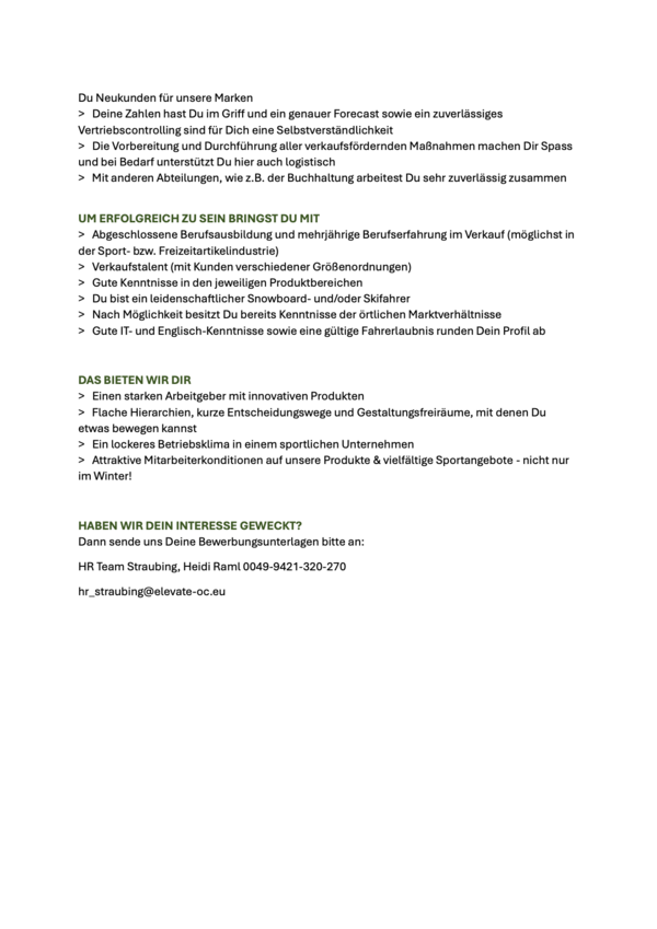 Außendienstmitarbeiter*in K2 Snowboard/Ski/Outdoor Österreich West (m/w/d)