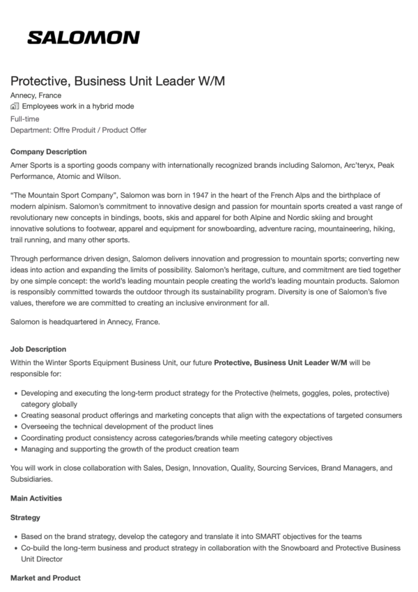 Protective, Business Unit Leader (M/W/D)