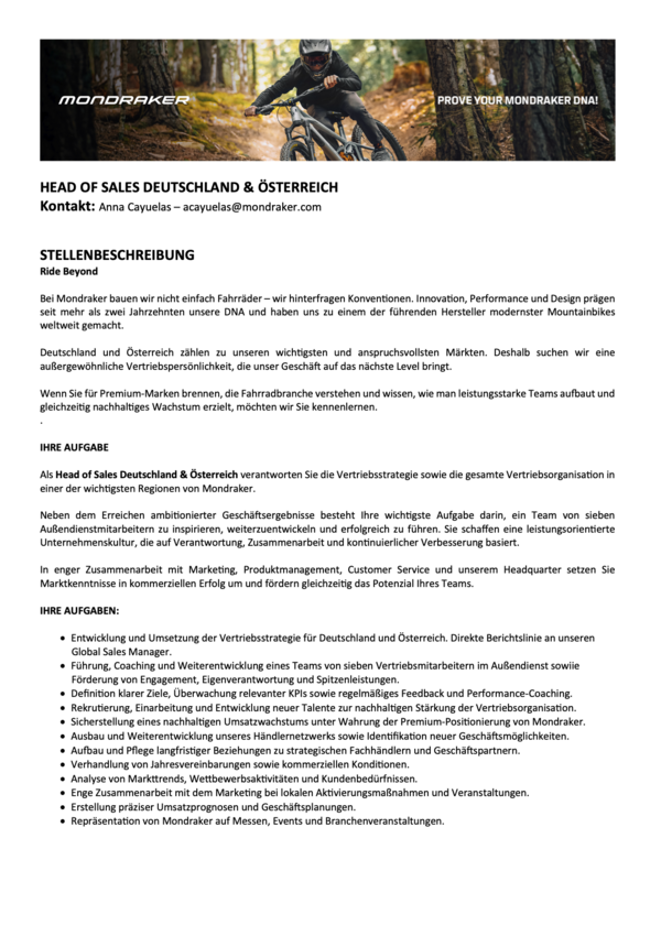 HEAD OF SALES DEUTSCHLAND & ÖSTERREICH (m/w/d)