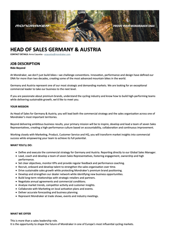 HEAD OF SALES DEUTSCHLAND & ÖSTERREICH (m/w/d)